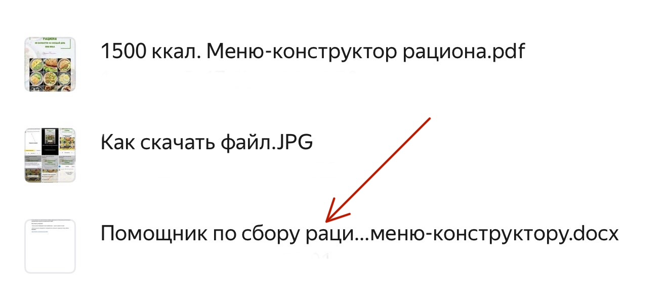 Документ с паролем в папке с материалами меню-конструктора